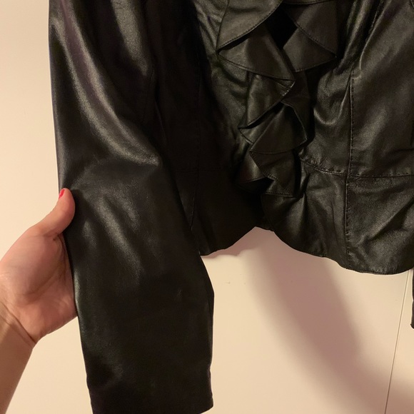 L Black Faux Leather Jacket - Picture 3 of 7